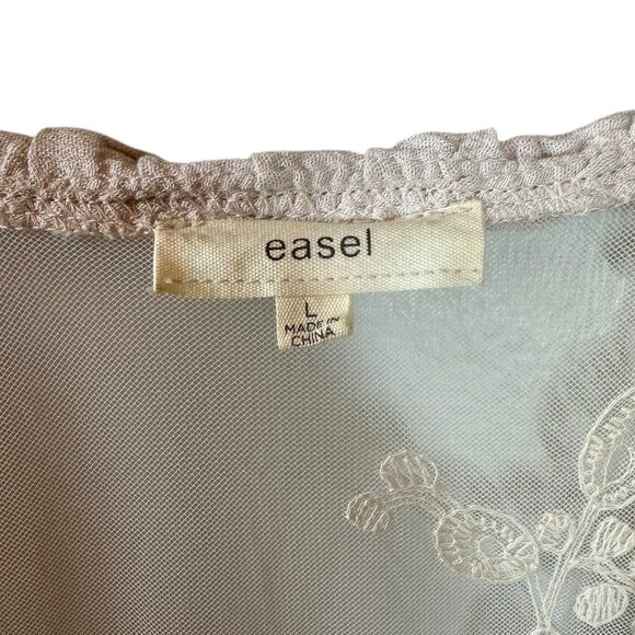 Easel Cream Lace Romantic Boho Ruffle Duster Cardigan Kimono Jacket Size Large - Picture 7 of 8